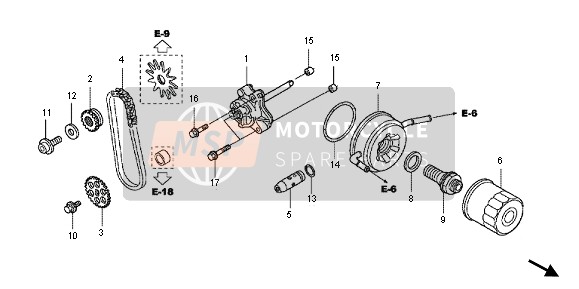 Honda FJS600D 2011 Pompa dell'olio per un 2011 Honda FJS600D